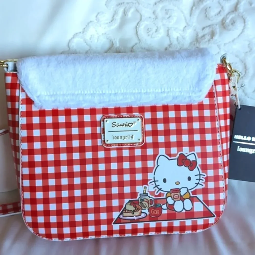 Hello Kitty Sanrio/ Loungefly ♥️🍒💌Red Gingham Collectible Purse